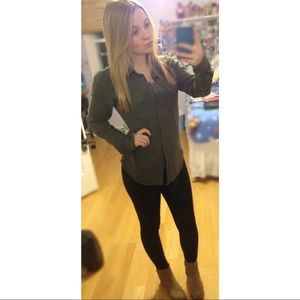 Garage Army Green Button Down